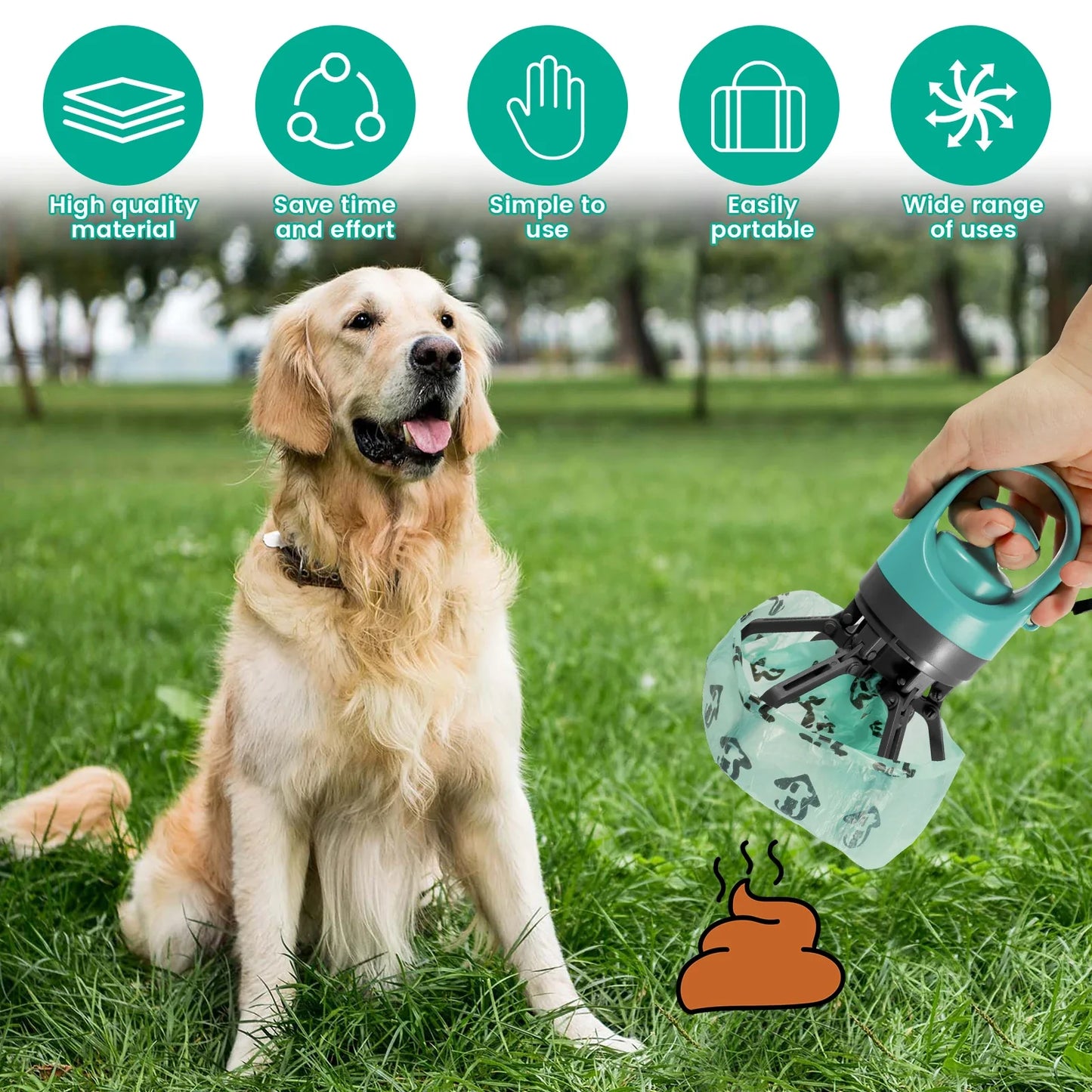 Portable Dog Pooper Scooper Shovel