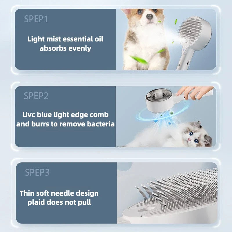 Self-Cleaning Pet Hair Remover Brush