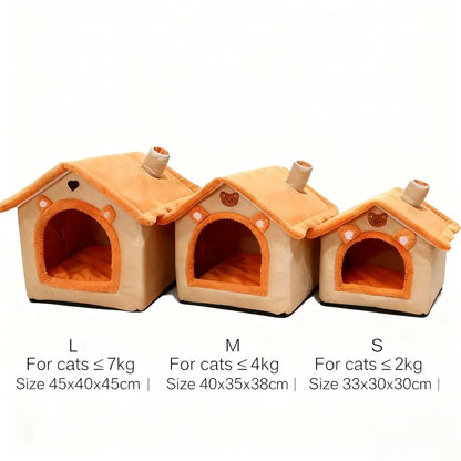 Foldable Pet House Kennel Bed