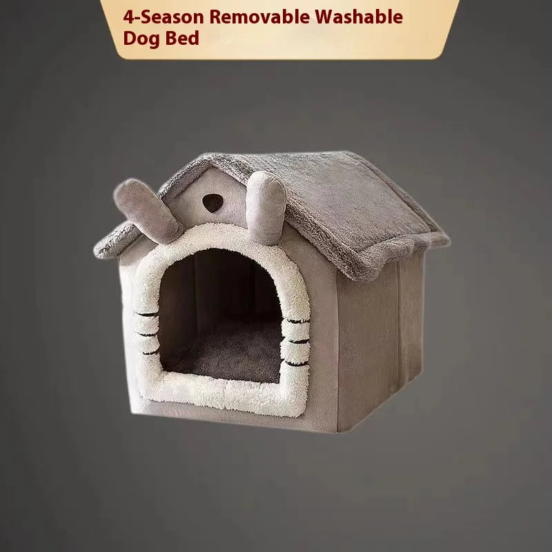 Foldable Pet House Kennel Bed