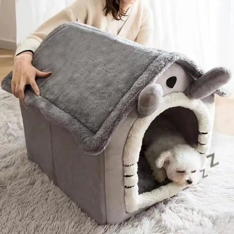 Foldable Pet House Kennel Bed