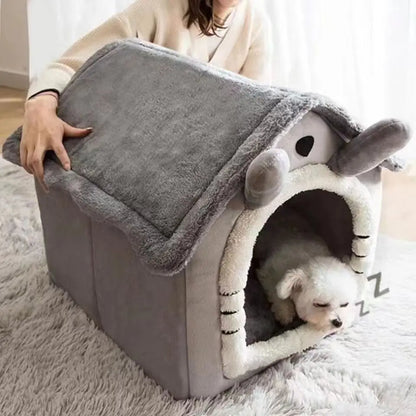 Foldable Pet House Kennel Bed