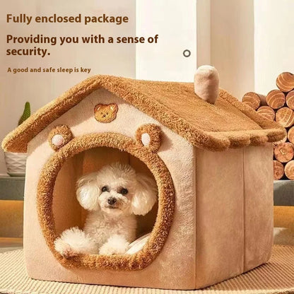 Foldable Pet House Kennel Bed