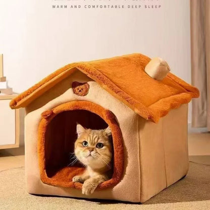 Foldable Pet House Kennel Bed
